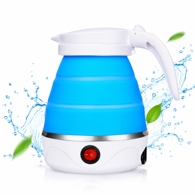 Travelling Folding Kettle 600ml – Portable Silicone Electric Water Boiler with Boil-Dry Protection & Fast Boiling for Camping, Travel & Hotels